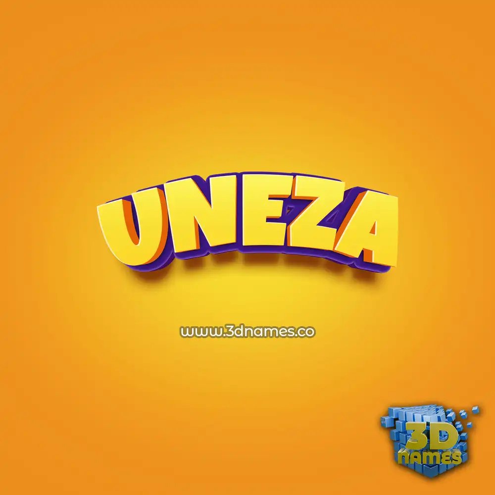 uneza in Orange Toon style - 3D name wallpaper