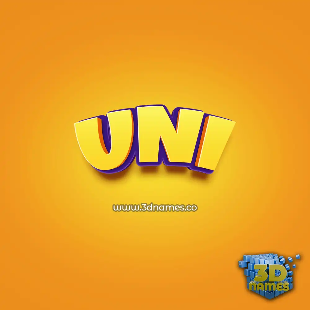 uni in Orange Toon style - 3D name wallpaper