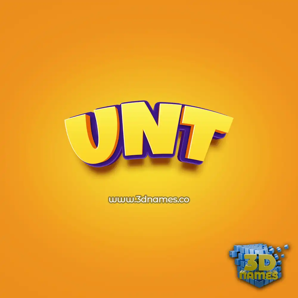 unt in Orange Toon style - 3D name wallpaper