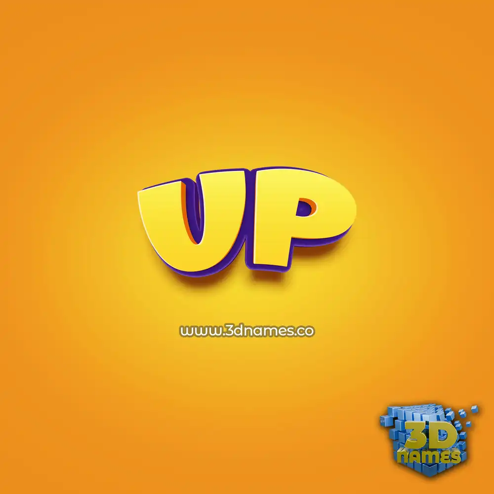 up in Orange Toon style - 3D name wallpaper