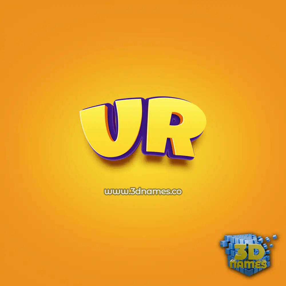 ur in Orange Toon style - 3D name wallpaper