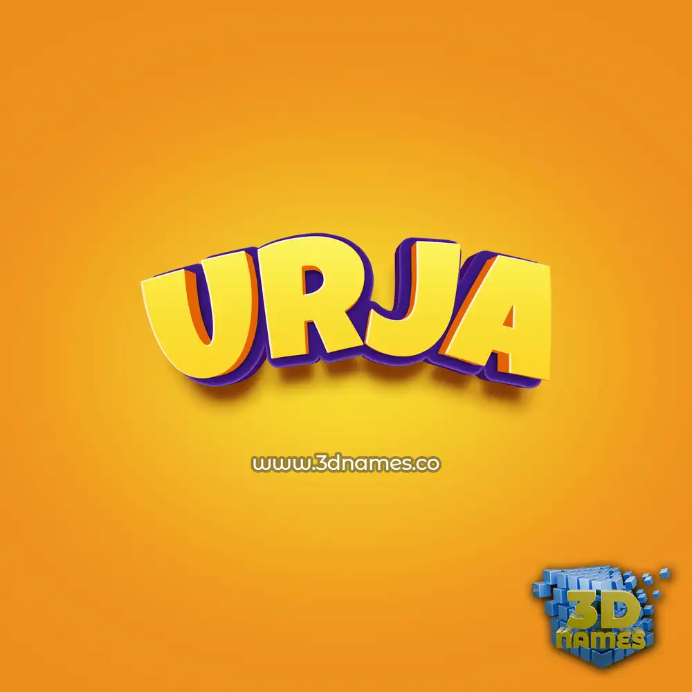 urja in Orange Toon style - 3D name wallpaper