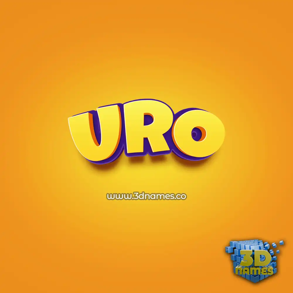 uro in Orange Toon style - 3D name wallpaper