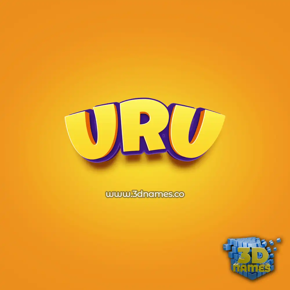 uru in Orange Toon style - 3D name wallpaper