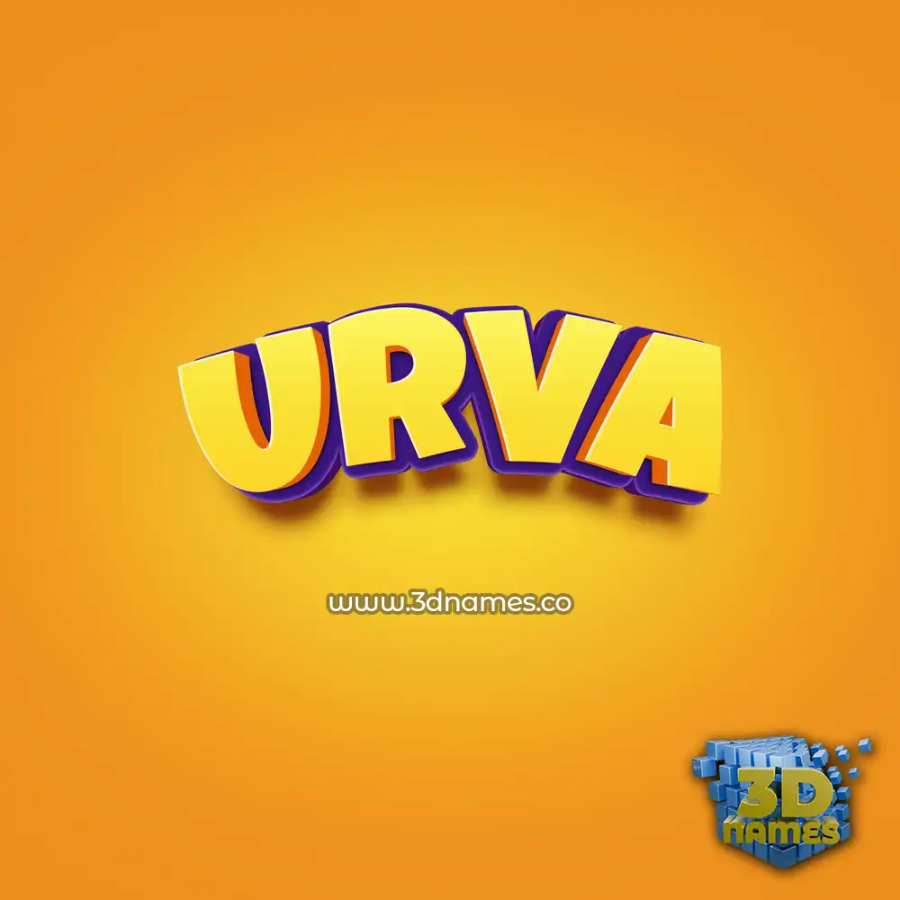 urva in Orange Toon style - 3D name wallpaper