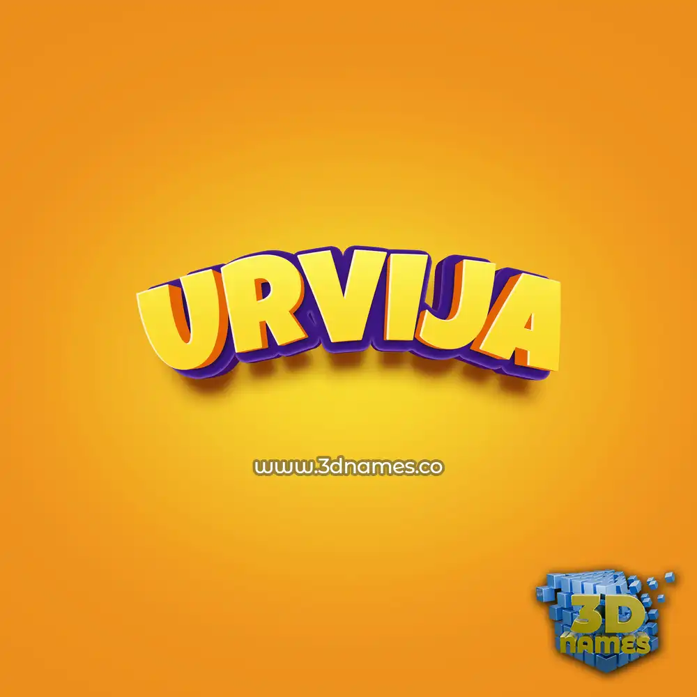 urvija in Orange Toon style - 3D name wallpaper