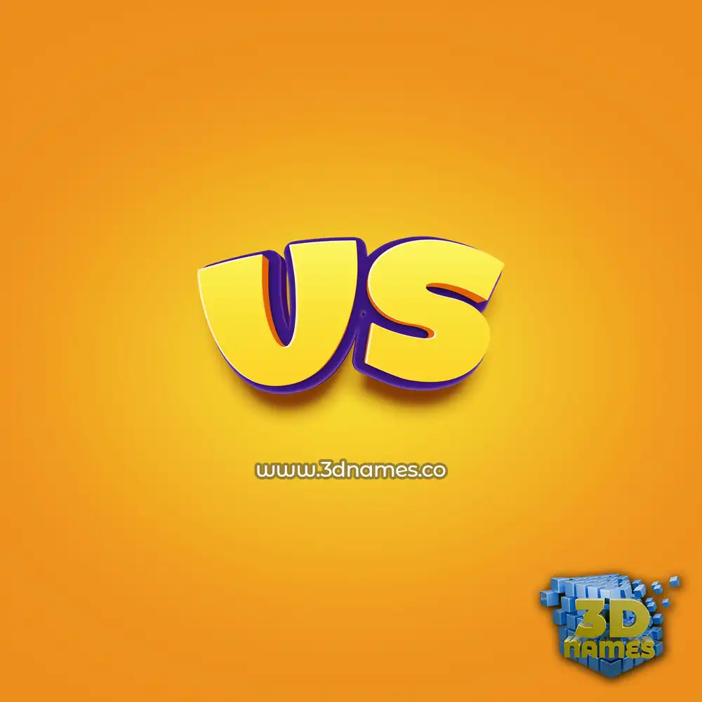 us in Orange Toon style - 3D name wallpaper