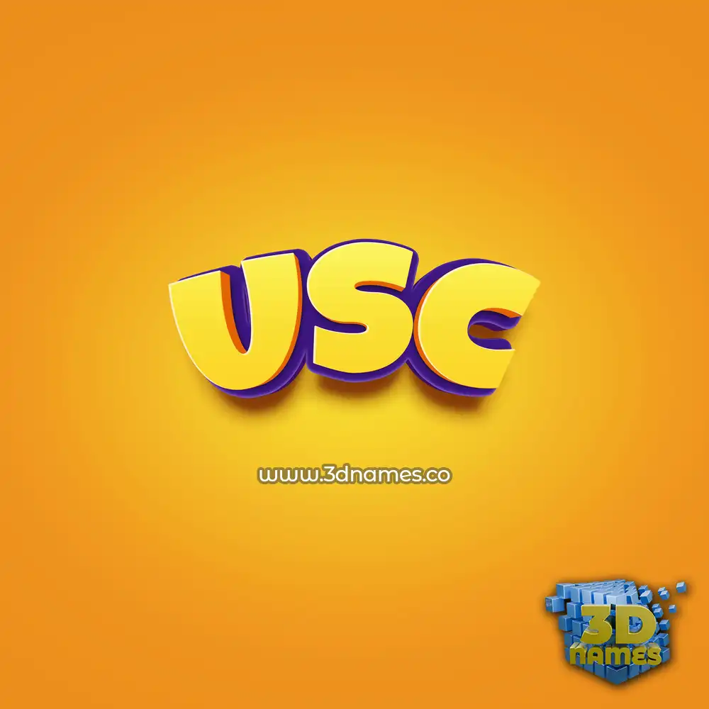 usc in Orange Toon style - 3D name wallpaper