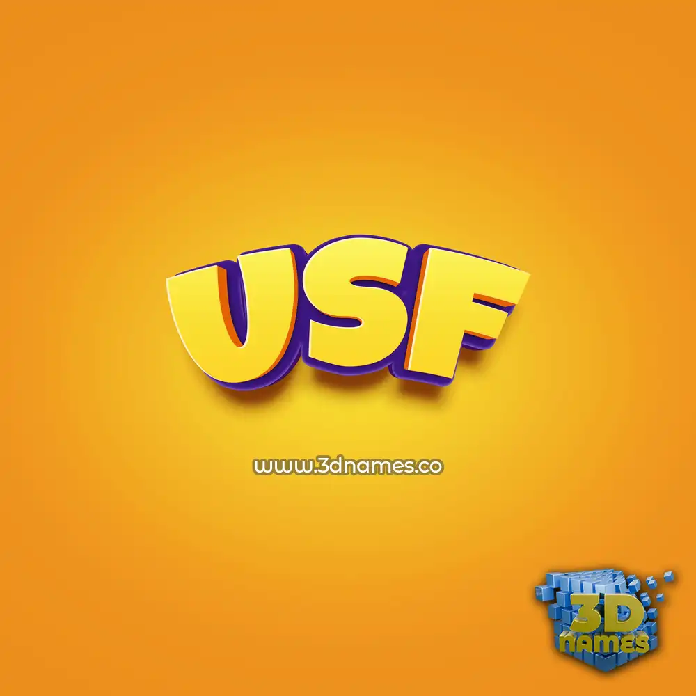 usf in Orange Toon style - 3D name wallpaper