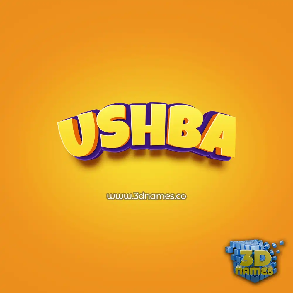 ushba in Orange Toon style - 3D name wallpaper