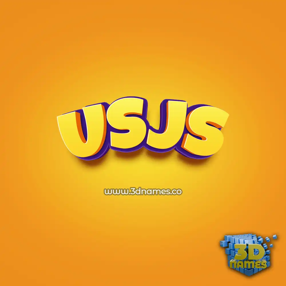 usjs in Orange Toon style - 3D name wallpaper