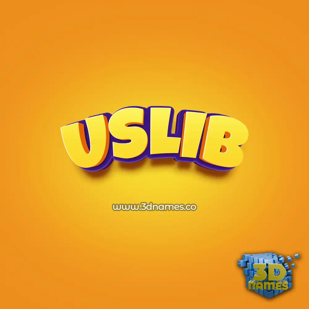 uslib in Orange Toon style - 3D name wallpaper