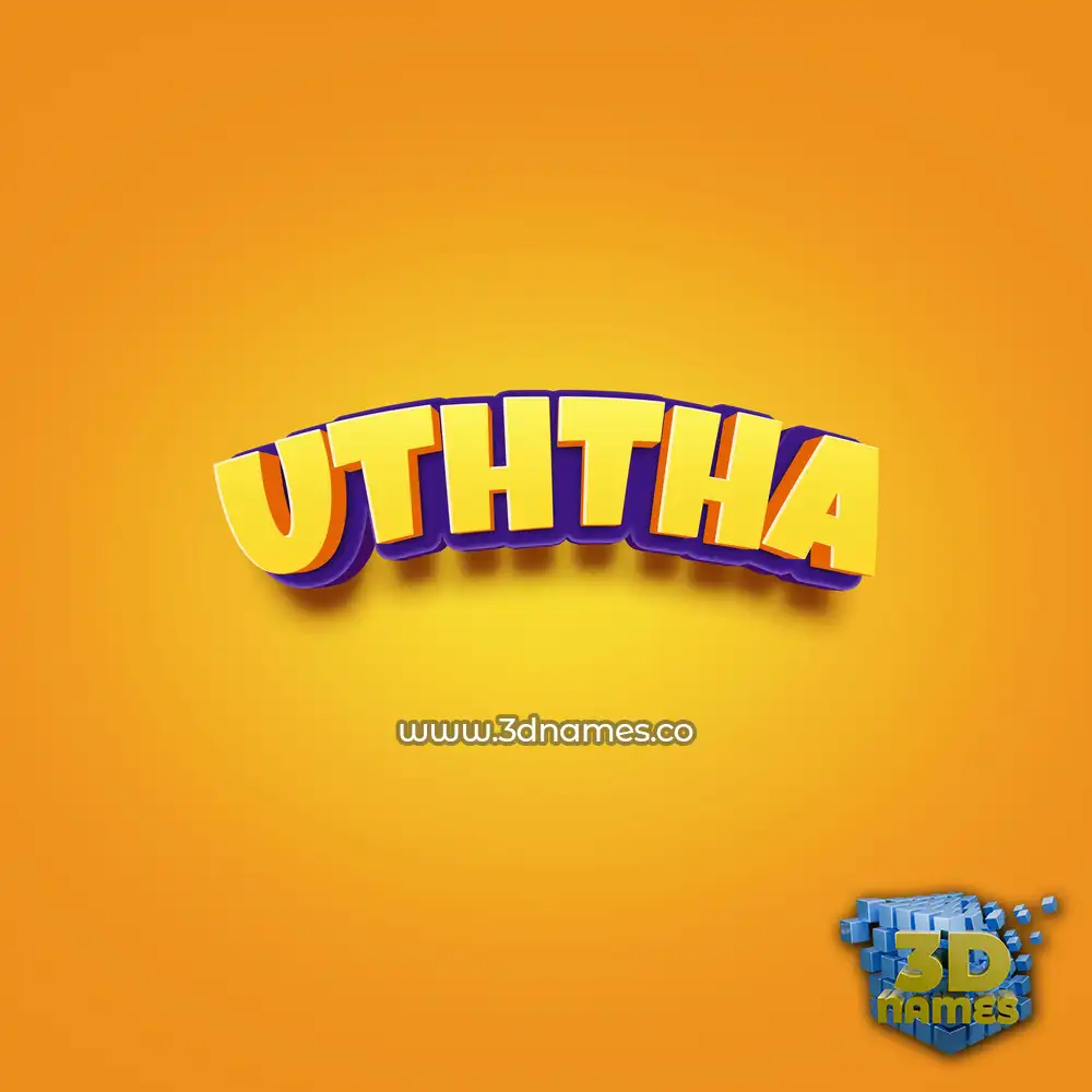 uththa in Orange Toon style - 3D name wallpaper