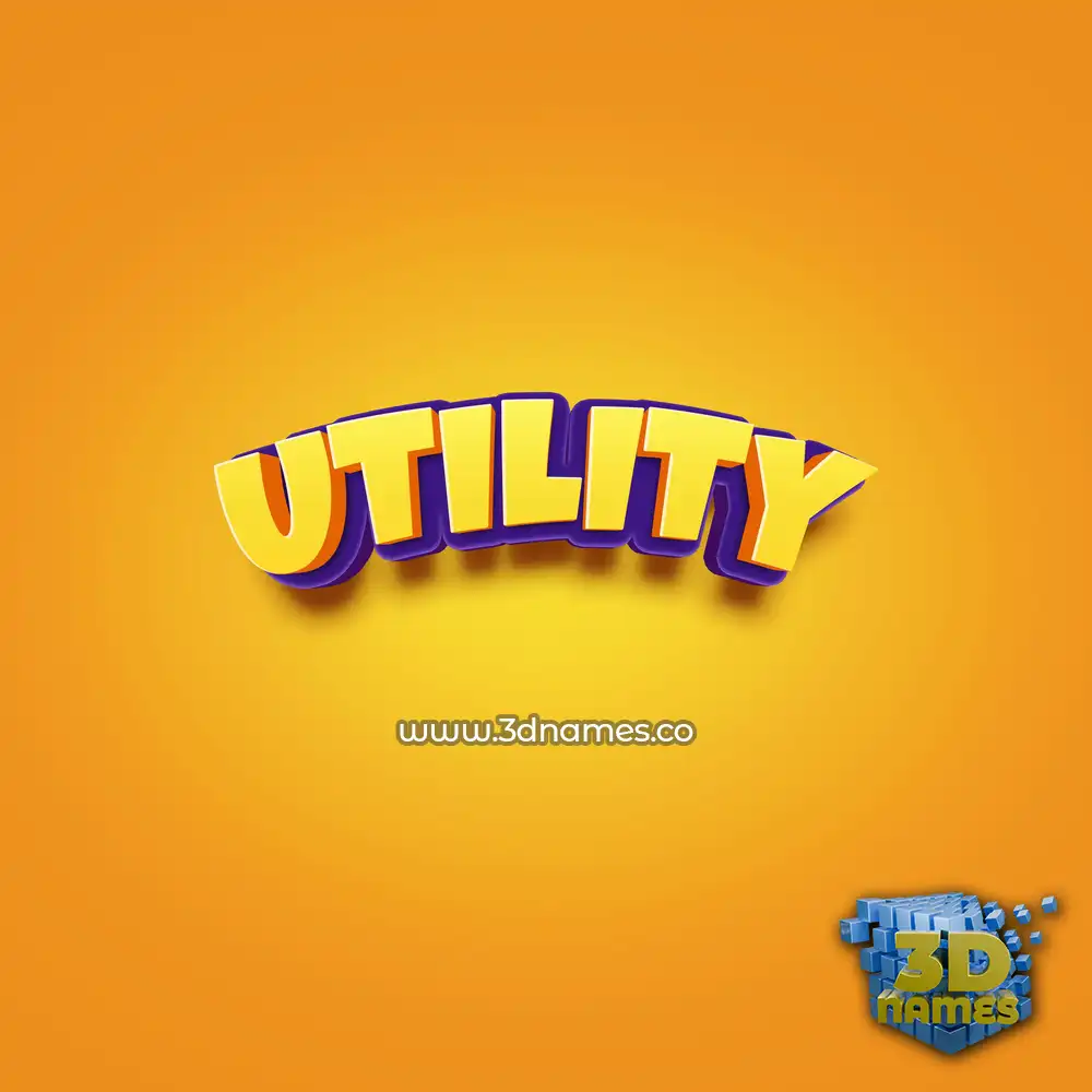 utility in Orange Toon style - 3D name wallpaper