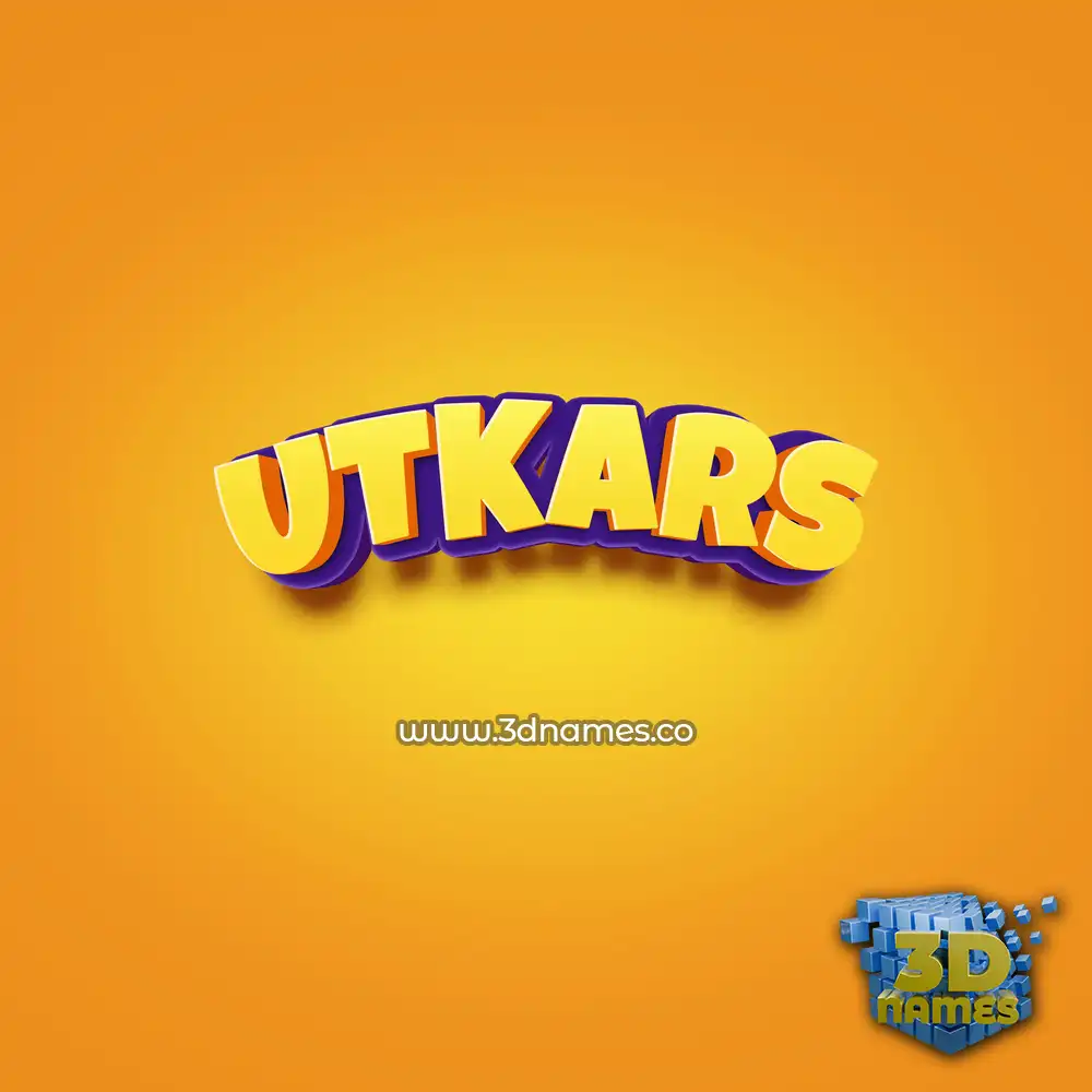 utkars in Orange Toon style - 3D name wallpaper