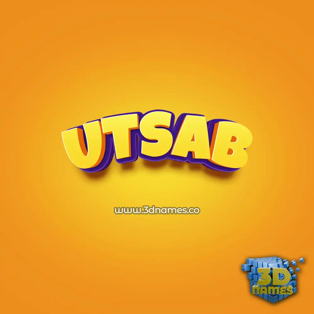 utsab in Orange Toon style - 3D name wallpaper