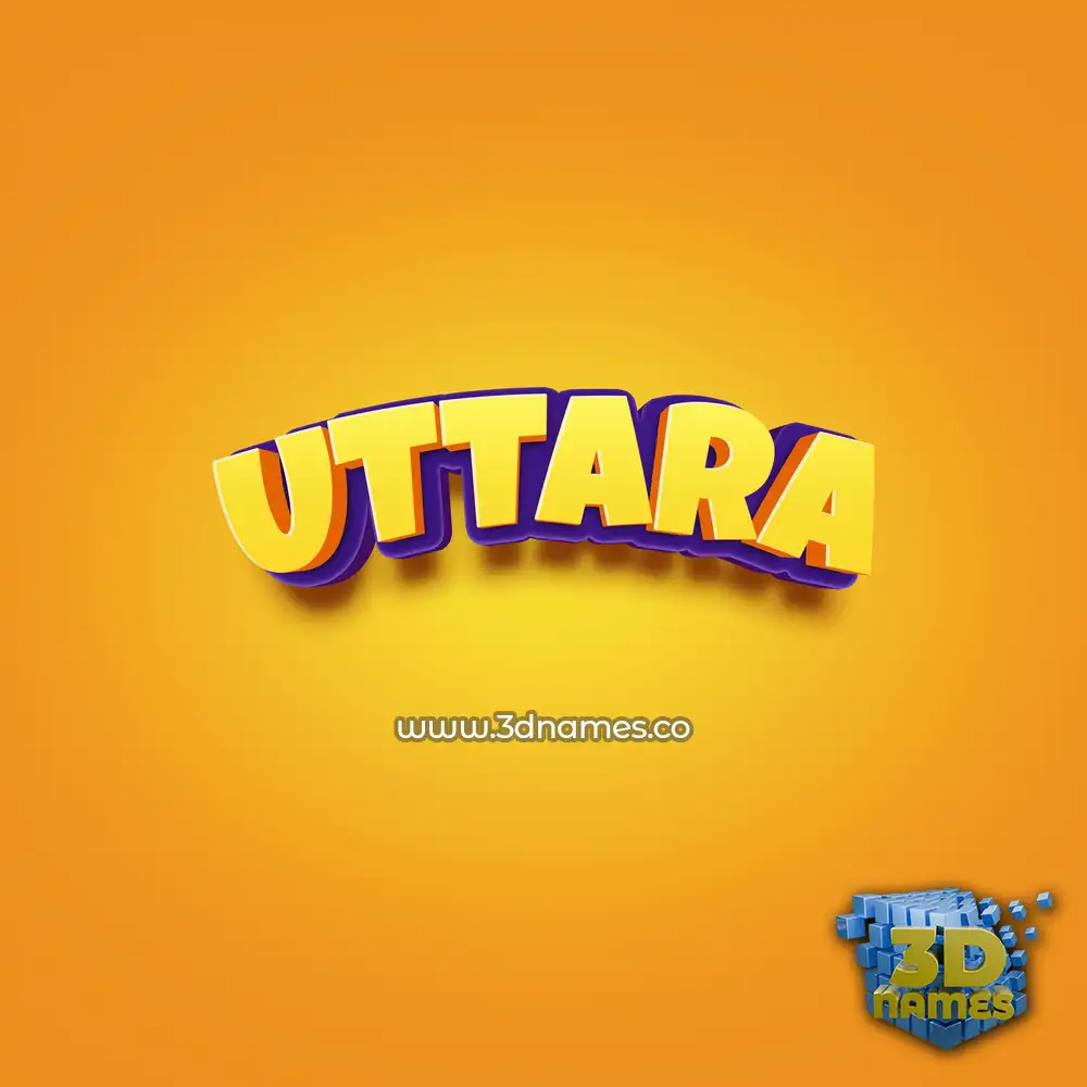 uttara in Orange Toon style - 3D name wallpaper
