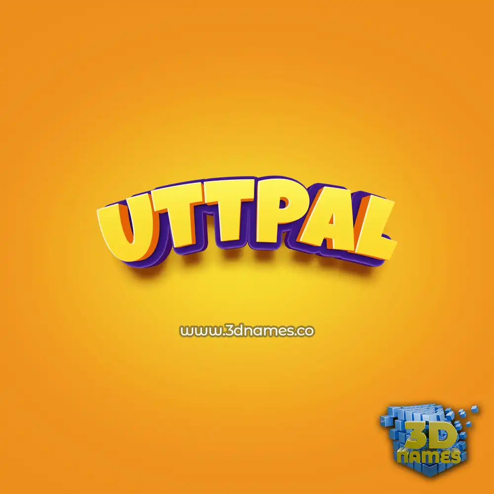 uttpal in Orange Toon style - 3D name wallpaper