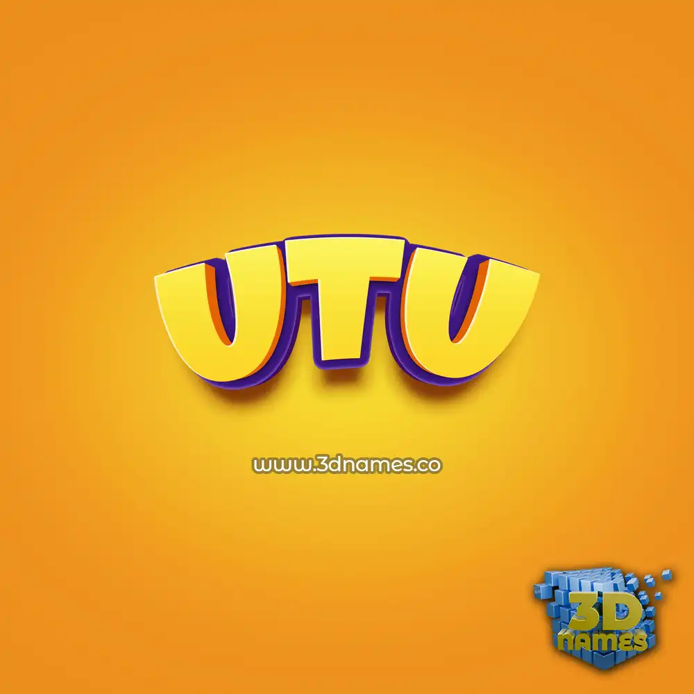 utu in Orange Toon style - 3D name wallpaper