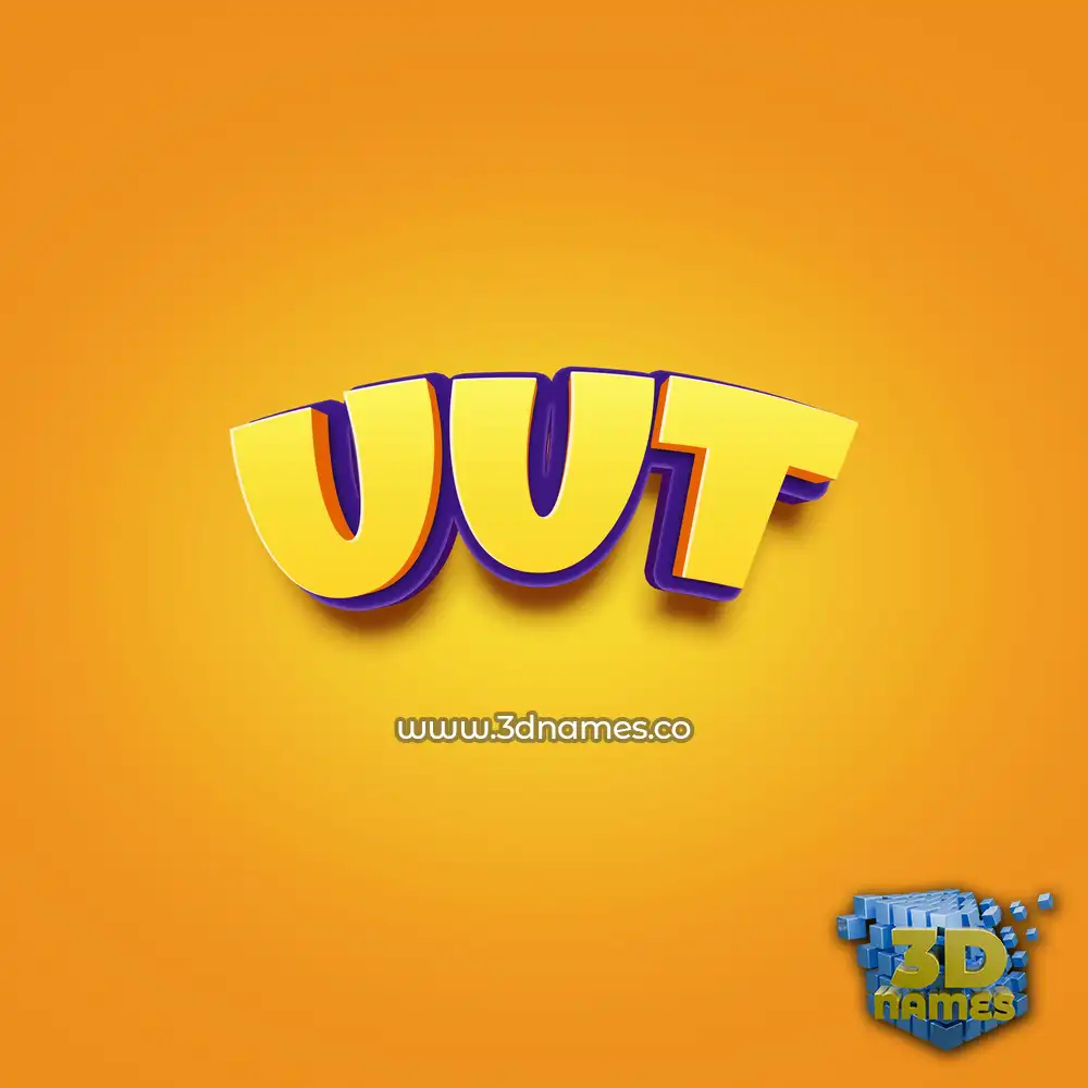 uut in Orange Toon style - 3D name wallpaper