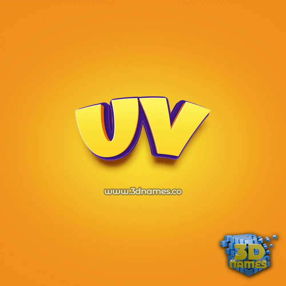 uv in Orange Toon style - 3D name wallpaper