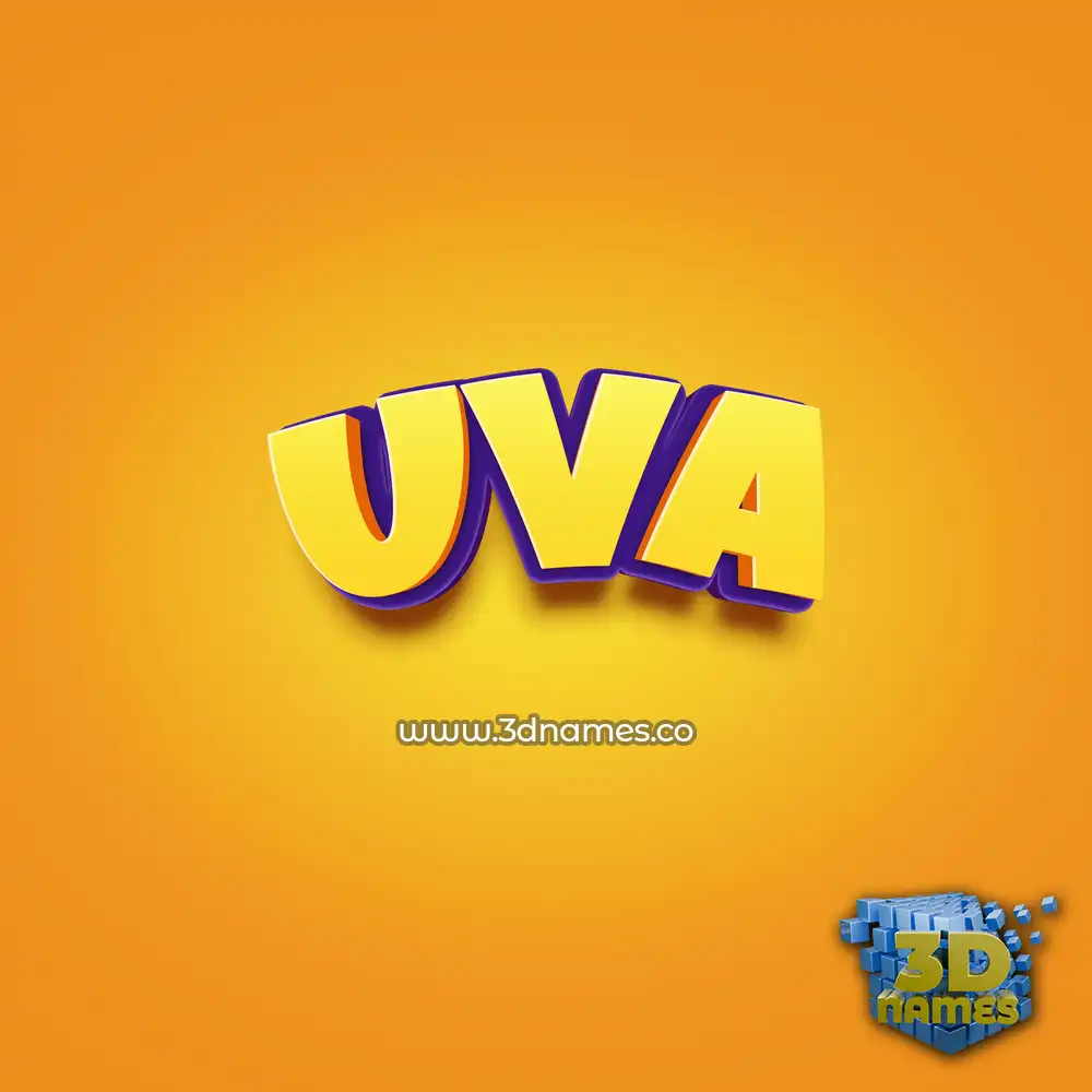 uva in Orange Toon style - 3D name wallpaper