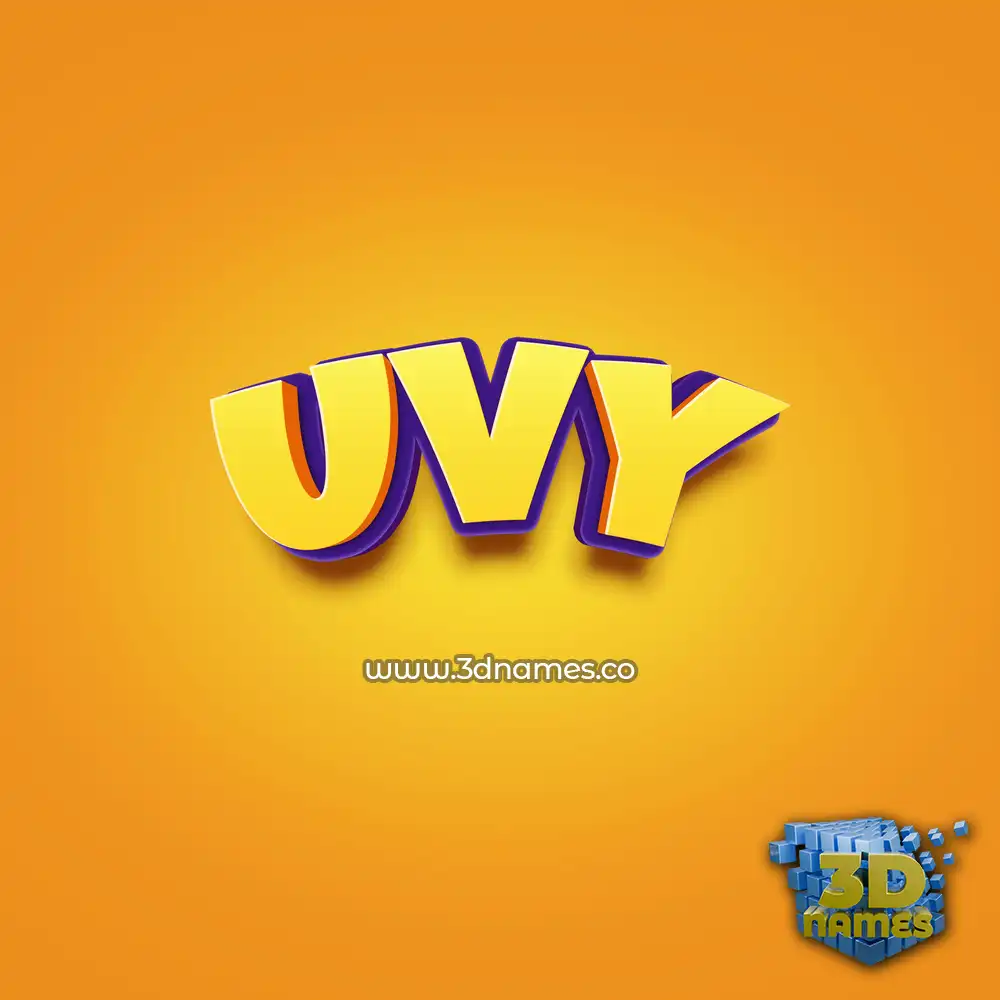 uvy in Orange Toon style - 3D name wallpaper