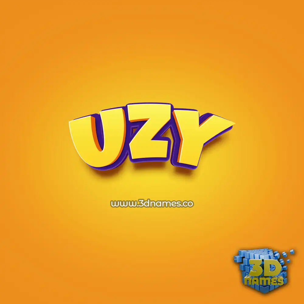 uzy in Orange Toon style - 3D name wallpaper
