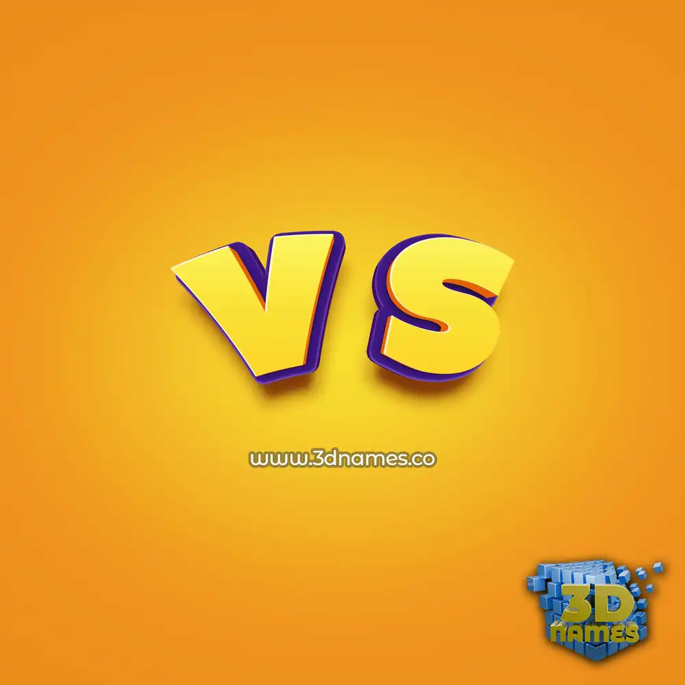 v s in Orange Toon style - 3D name wallpaper