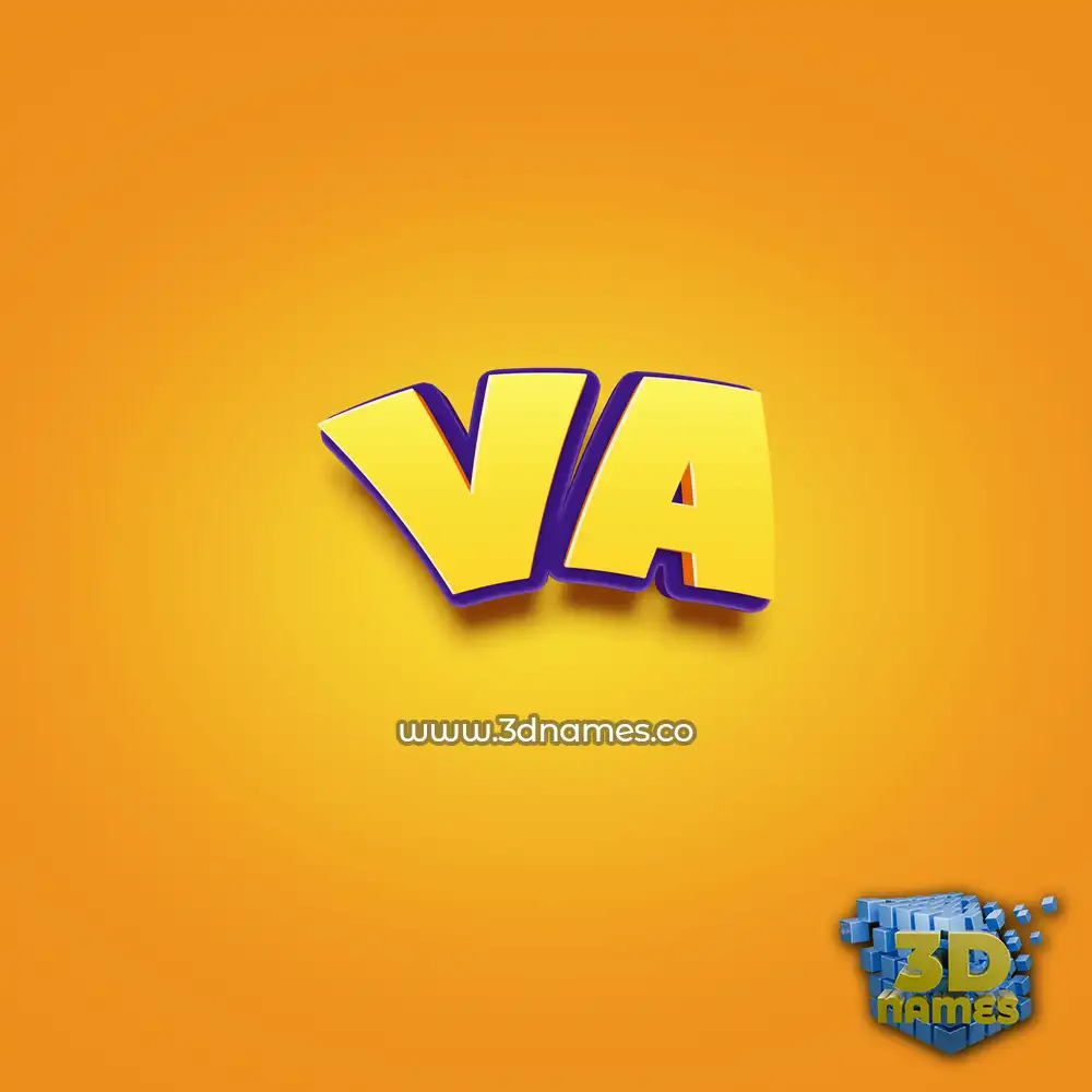va in Orange Toon style - 3D name wallpaper