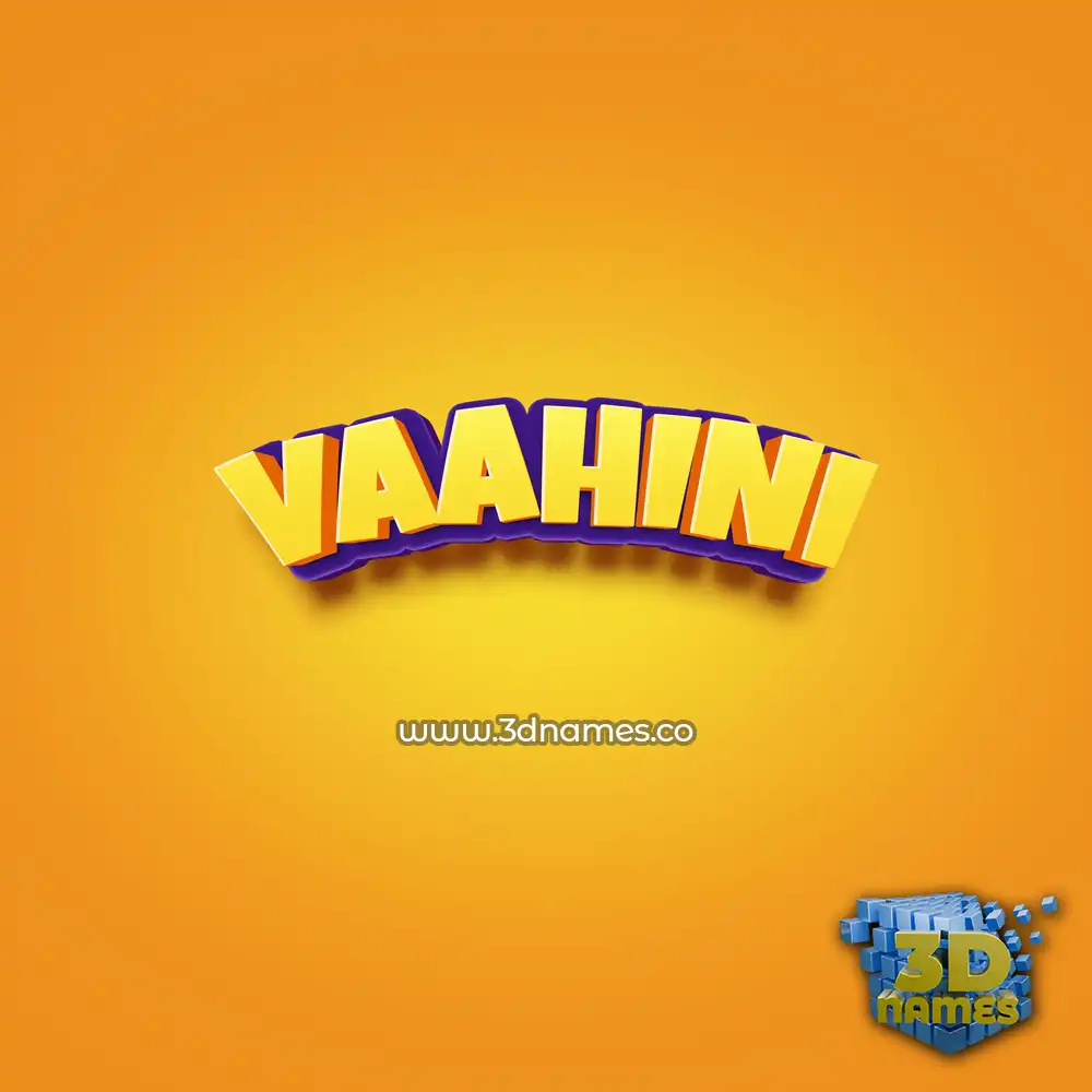 vaahini in Orange Toon style - 3D name wallpaper