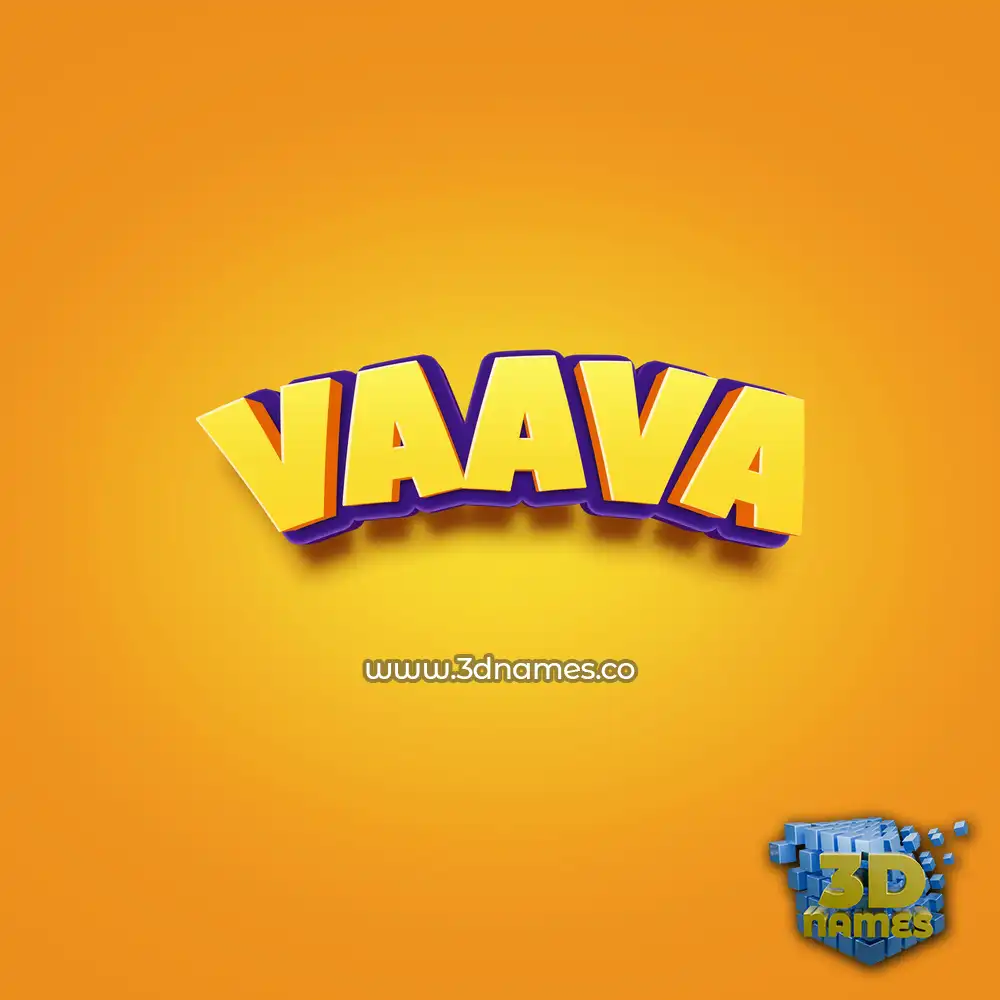 vaava in Orange Toon style - 3D name wallpaper