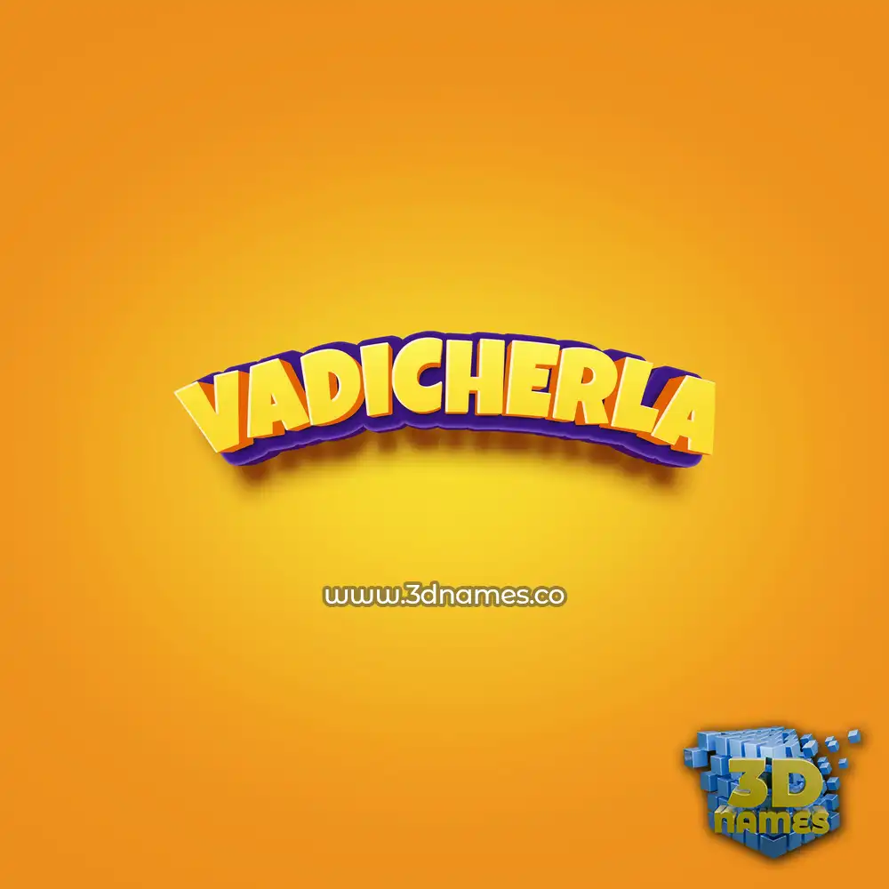 vadicherla in Orange Toon style - 3D name wallpaper
