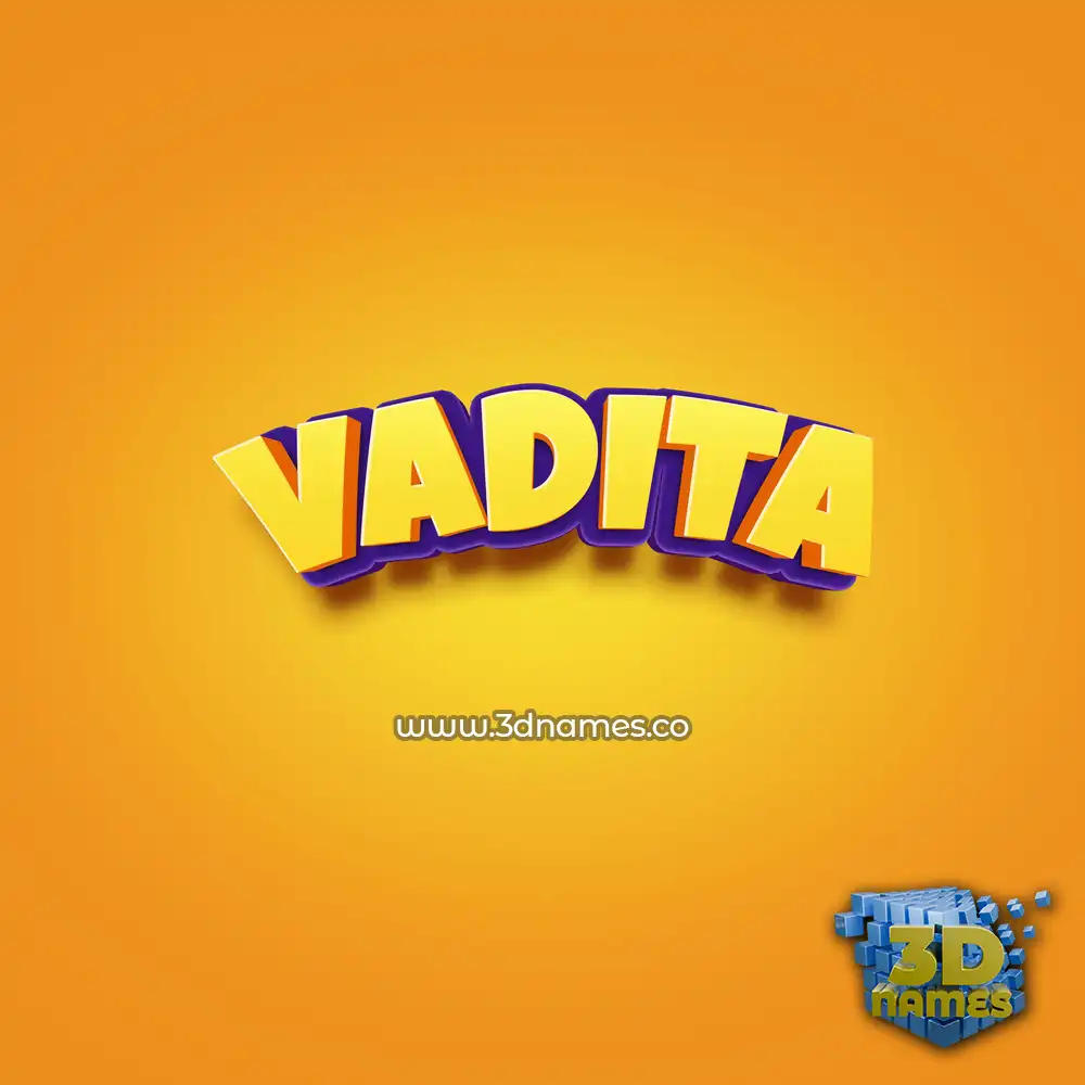 vadita in Orange Toon style - 3D name wallpaper