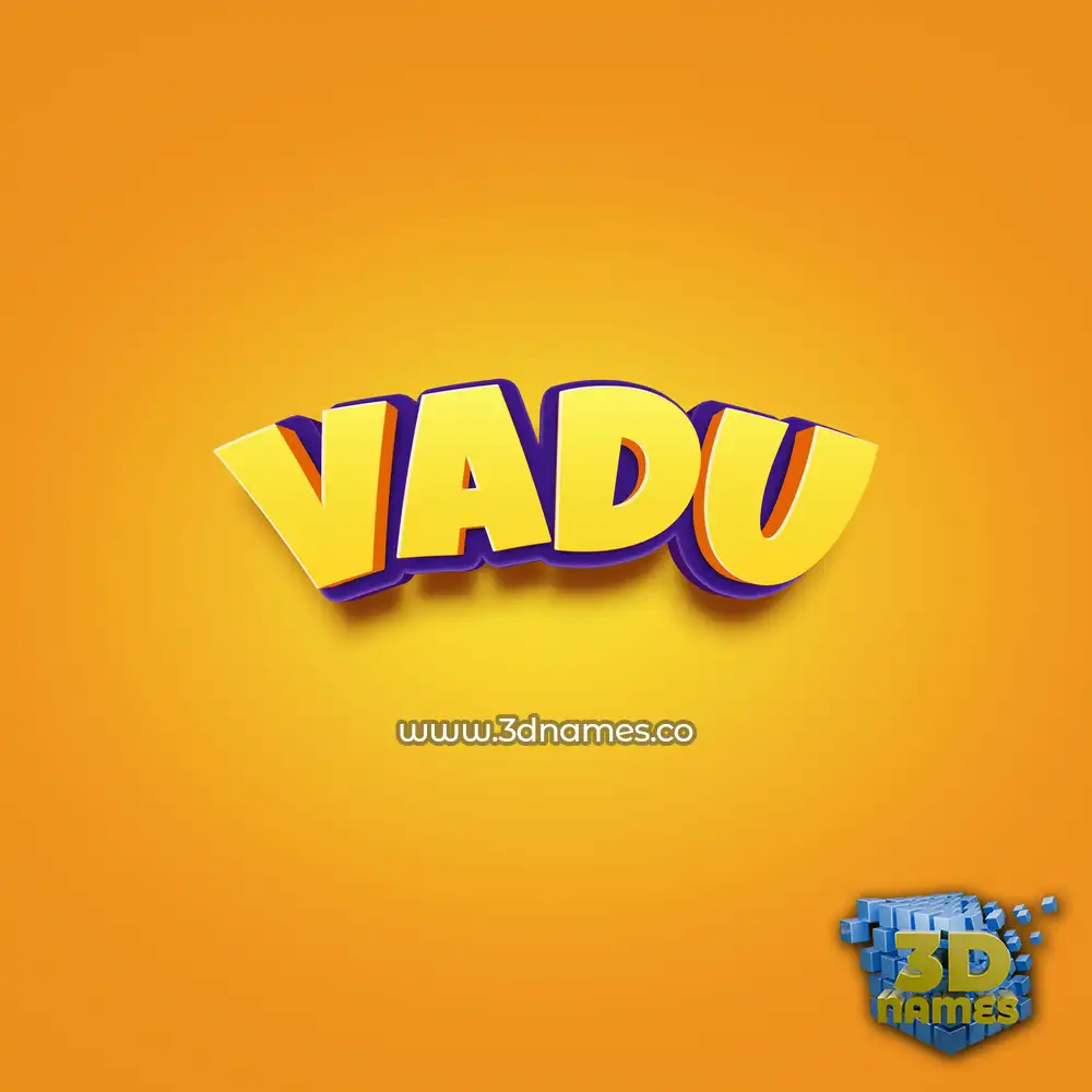 vadu in Orange Toon style - 3D name wallpaper