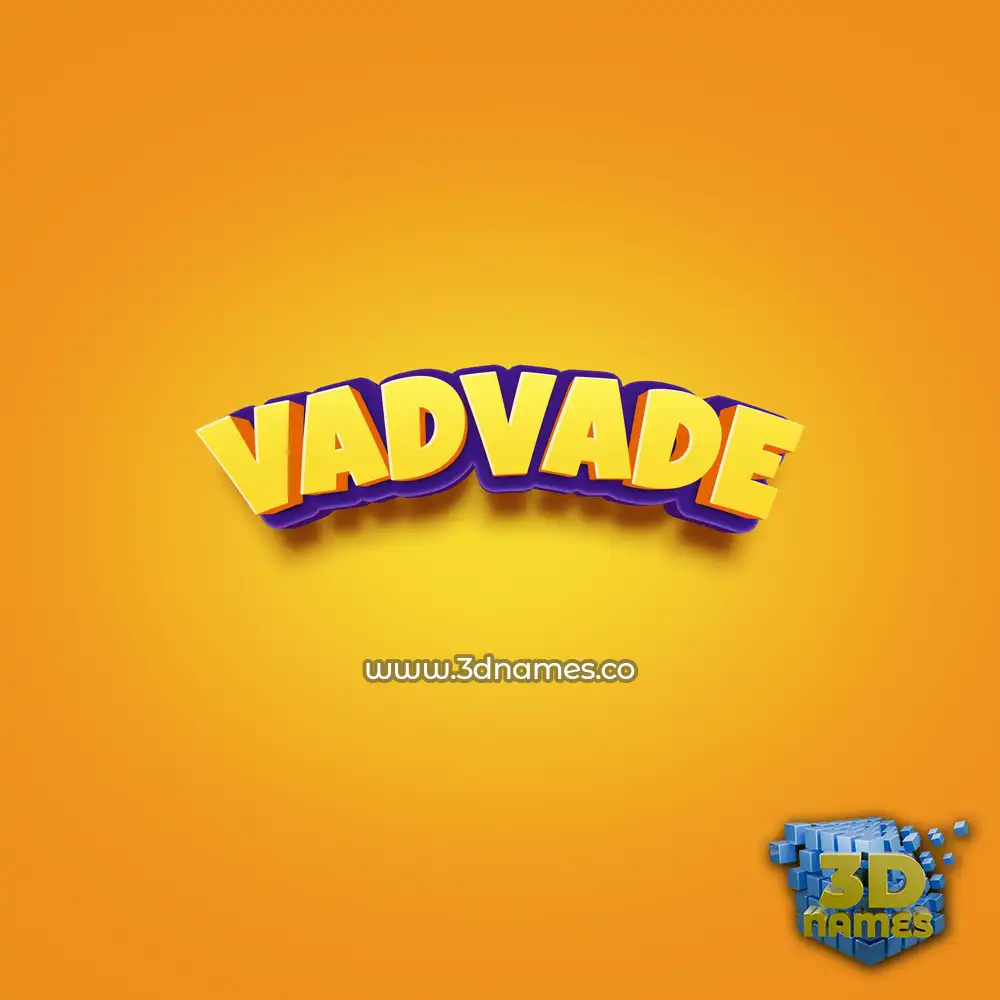 vadvade in Orange Toon style - 3D name wallpaper