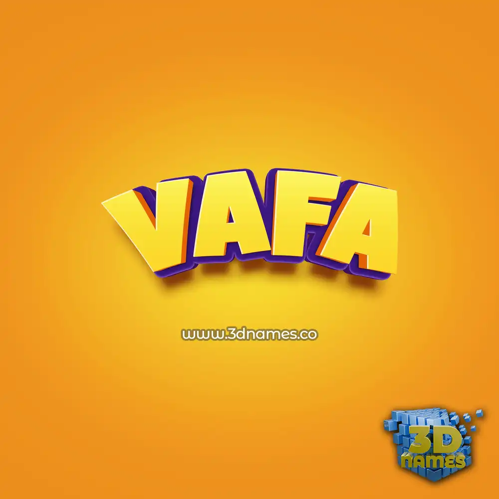 vafa in Orange Toon style - 3D name wallpaper