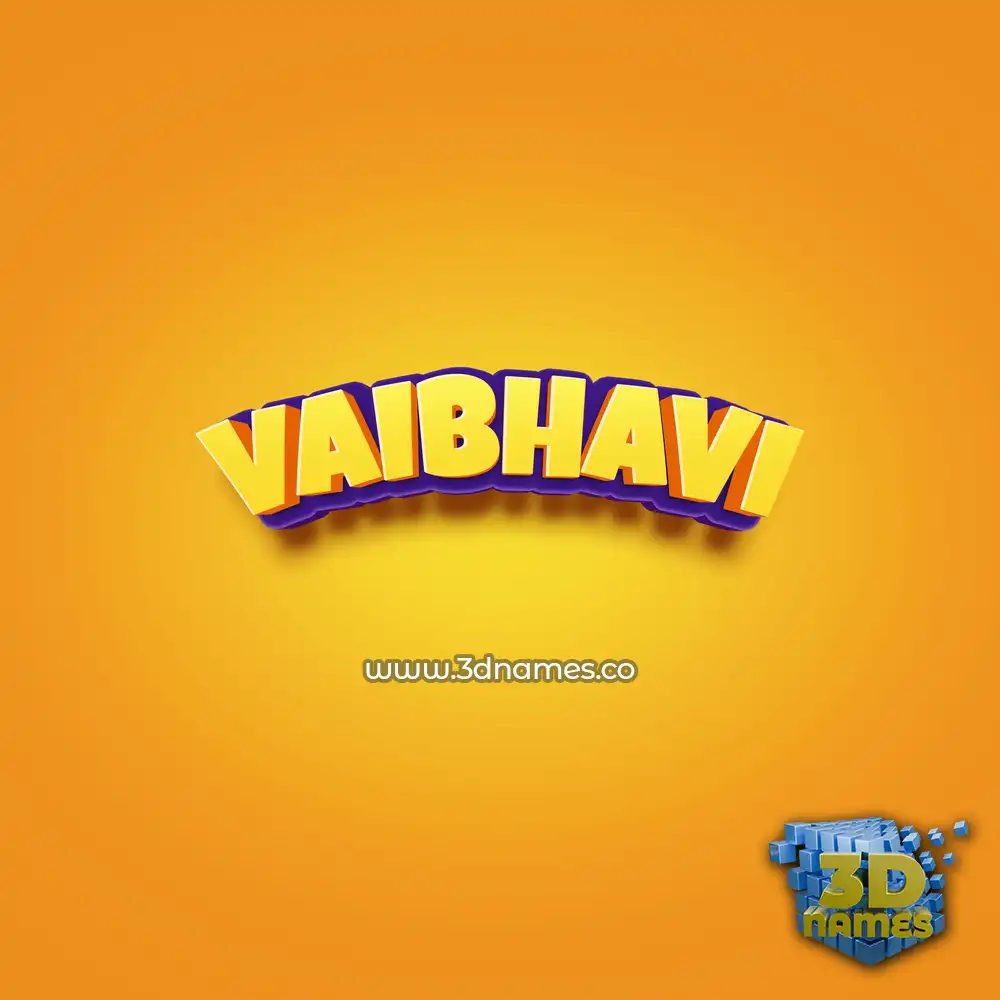vaibhavi in Orange Toon style - 3D name wallpaper