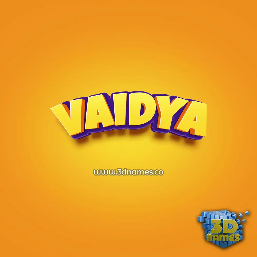 vaidya in Orange Toon style - 3D name wallpaper