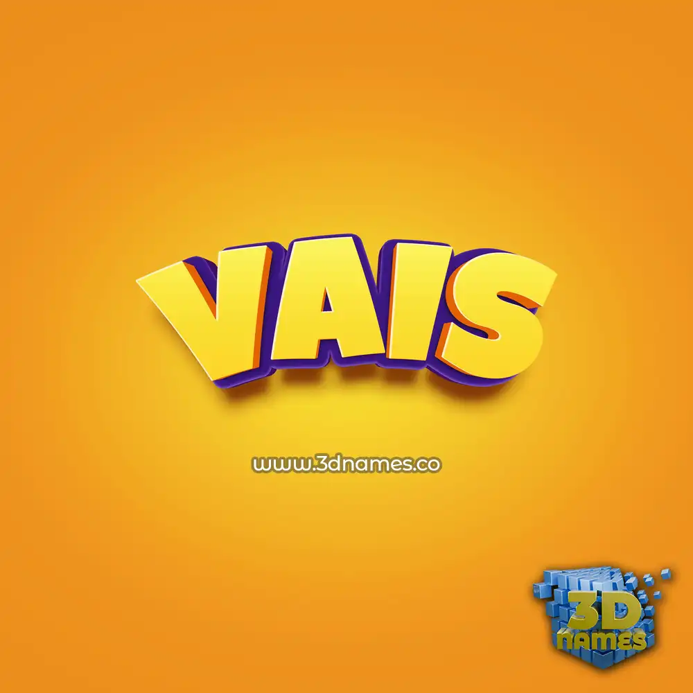 vais in Orange Toon style - 3D name wallpaper