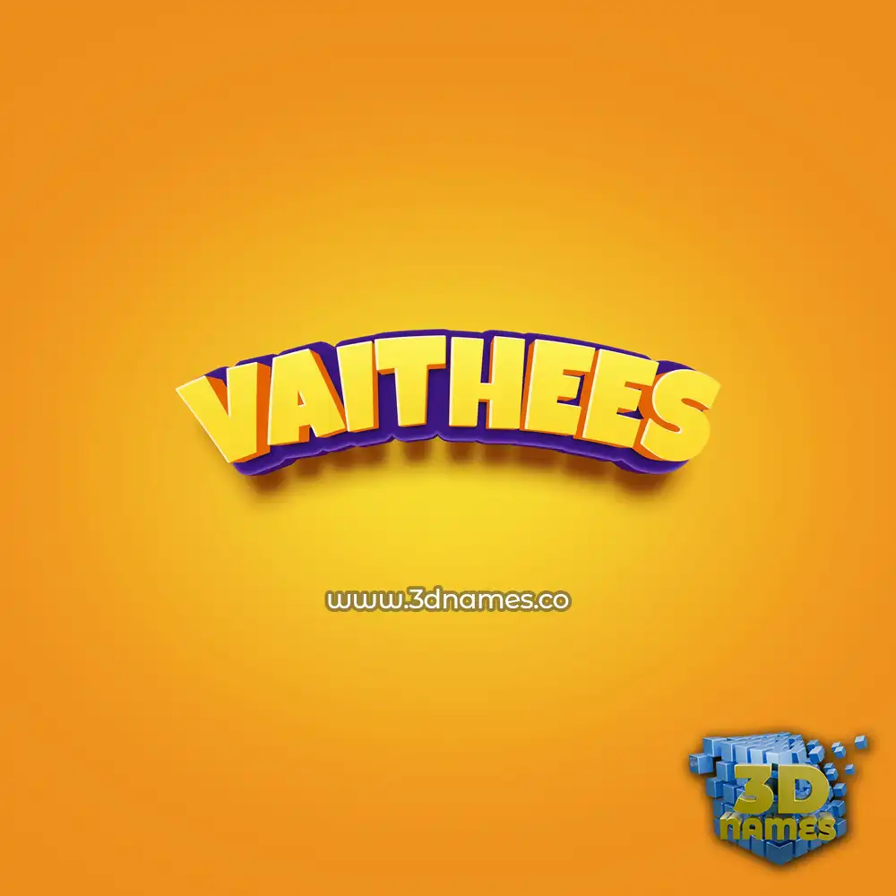 vaithees in Orange Toon style - 3D name wallpaper