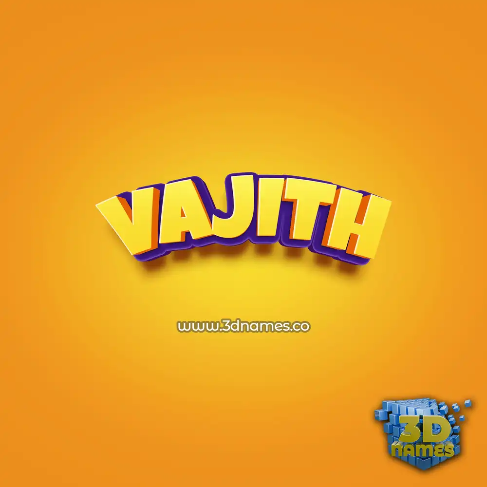 vajith in Orange Toon style - 3D name wallpaper