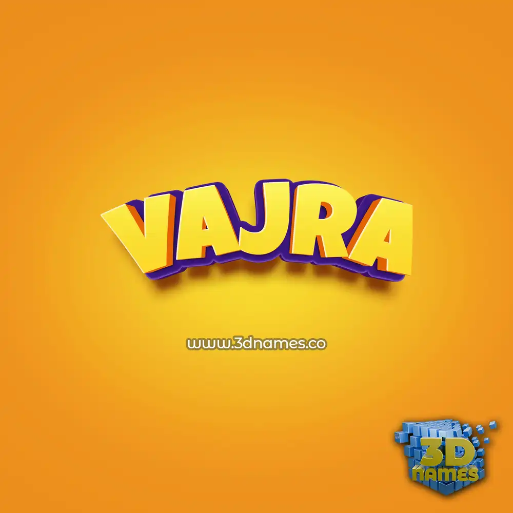 vajra in Orange Toon style - 3D name wallpaper