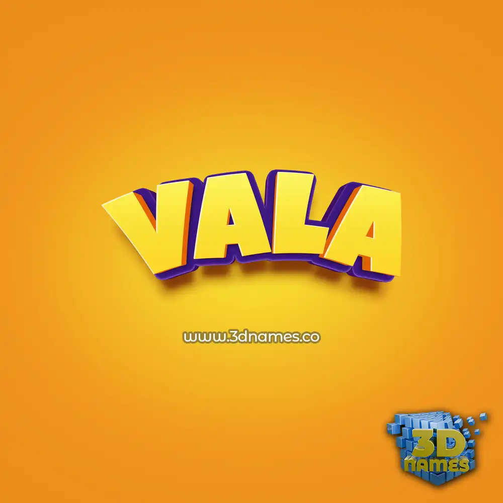 vala in Orange Toon style - 3D name wallpaper