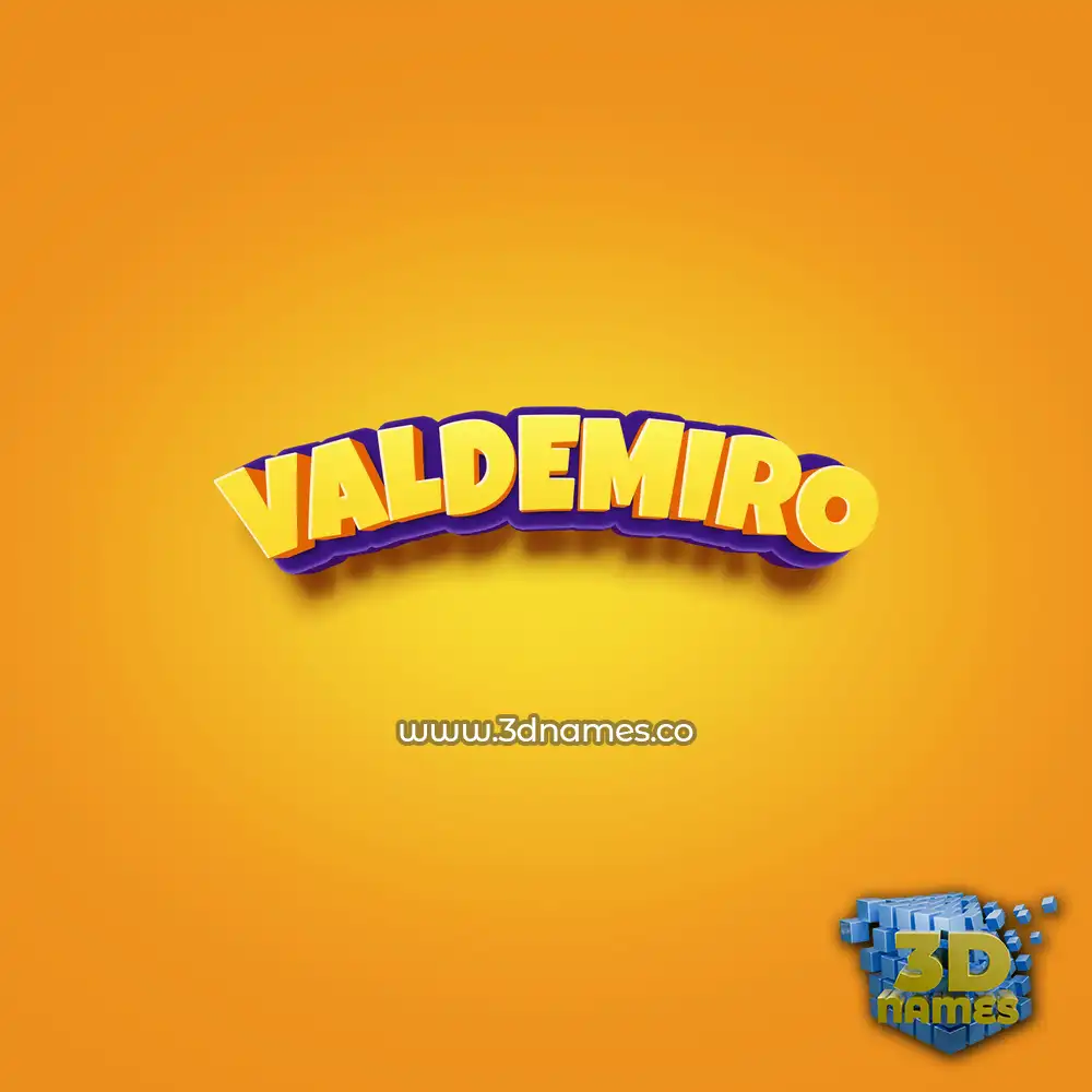 valdemiro in Orange Toon style - 3D name wallpaper