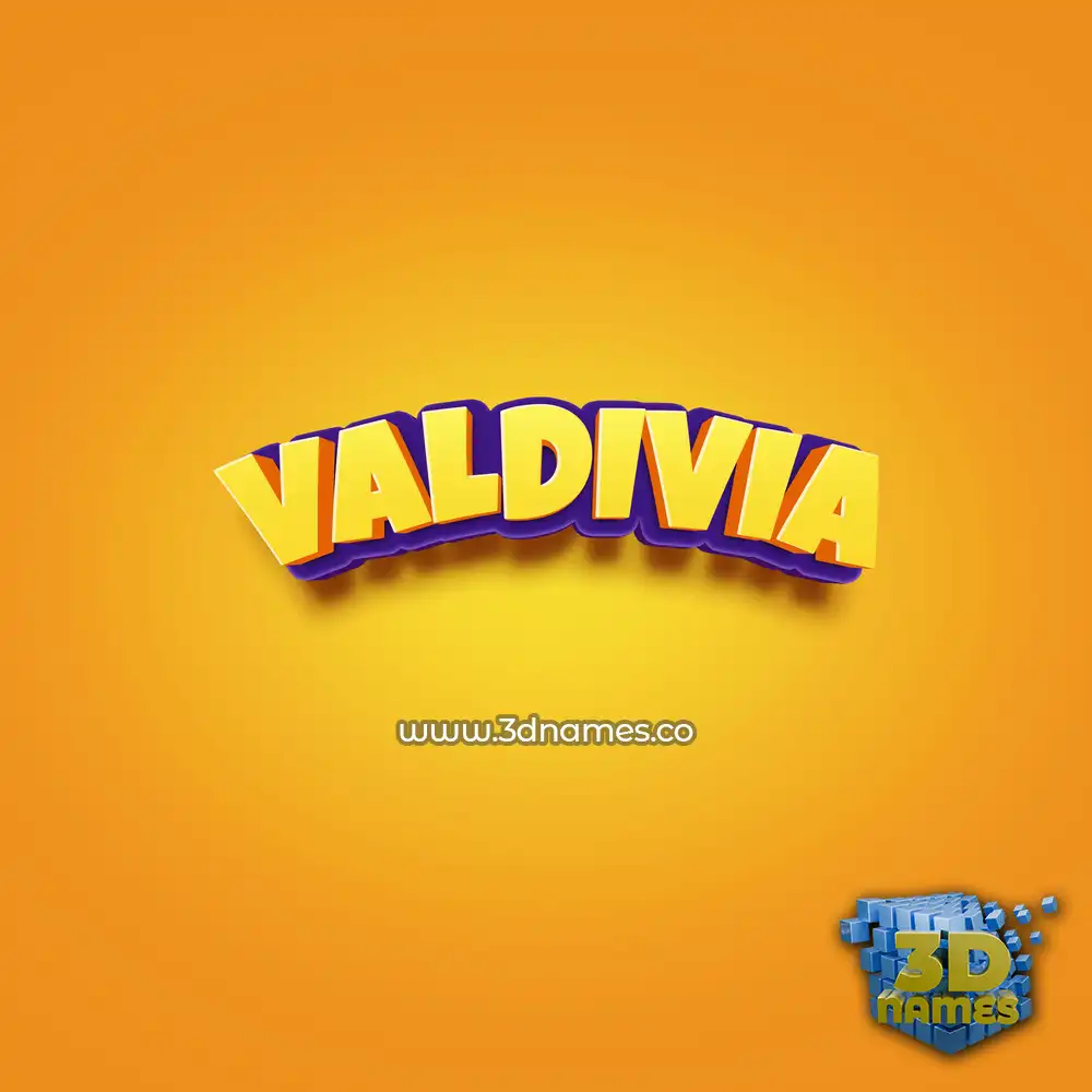 valdivia in Orange Toon style - 3D name wallpaper