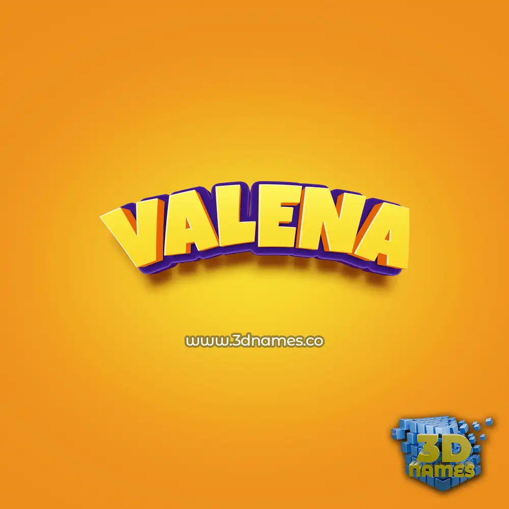 valena in Orange Toon style - 3D name wallpaper