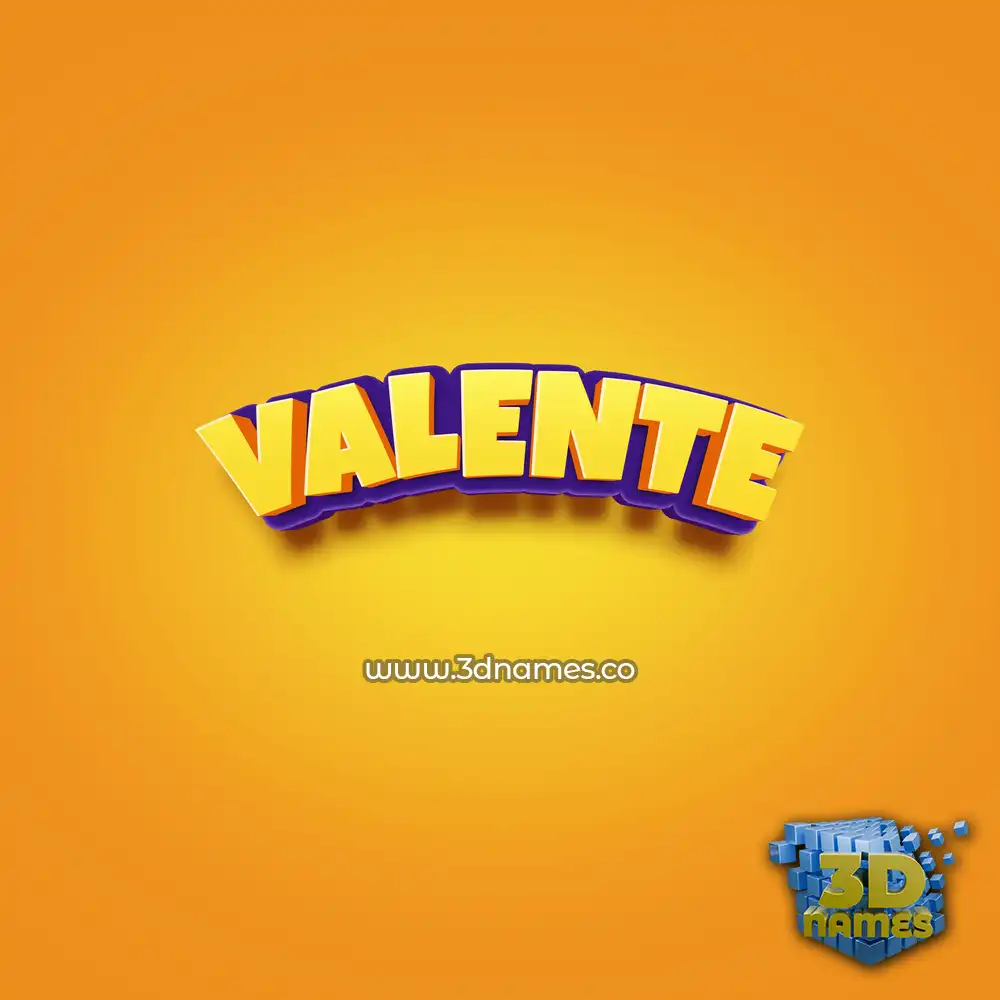 valente in Orange Toon style - 3D name wallpaper