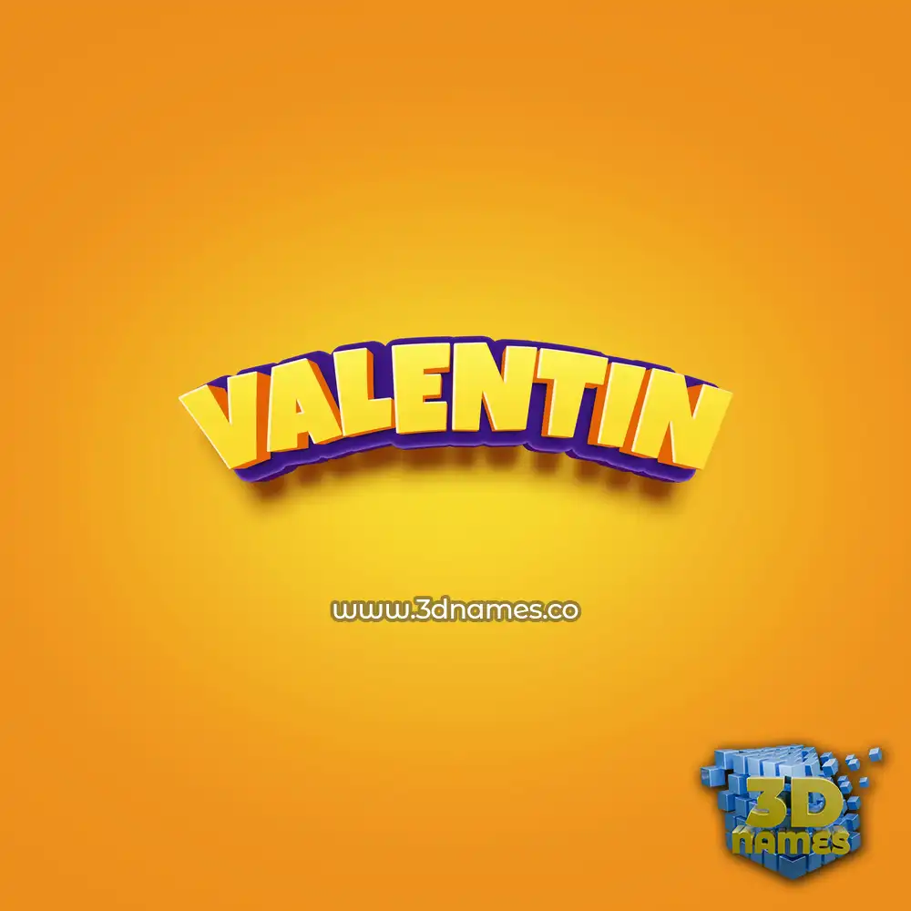 valentin in Orange Toon style - 3D name wallpaper