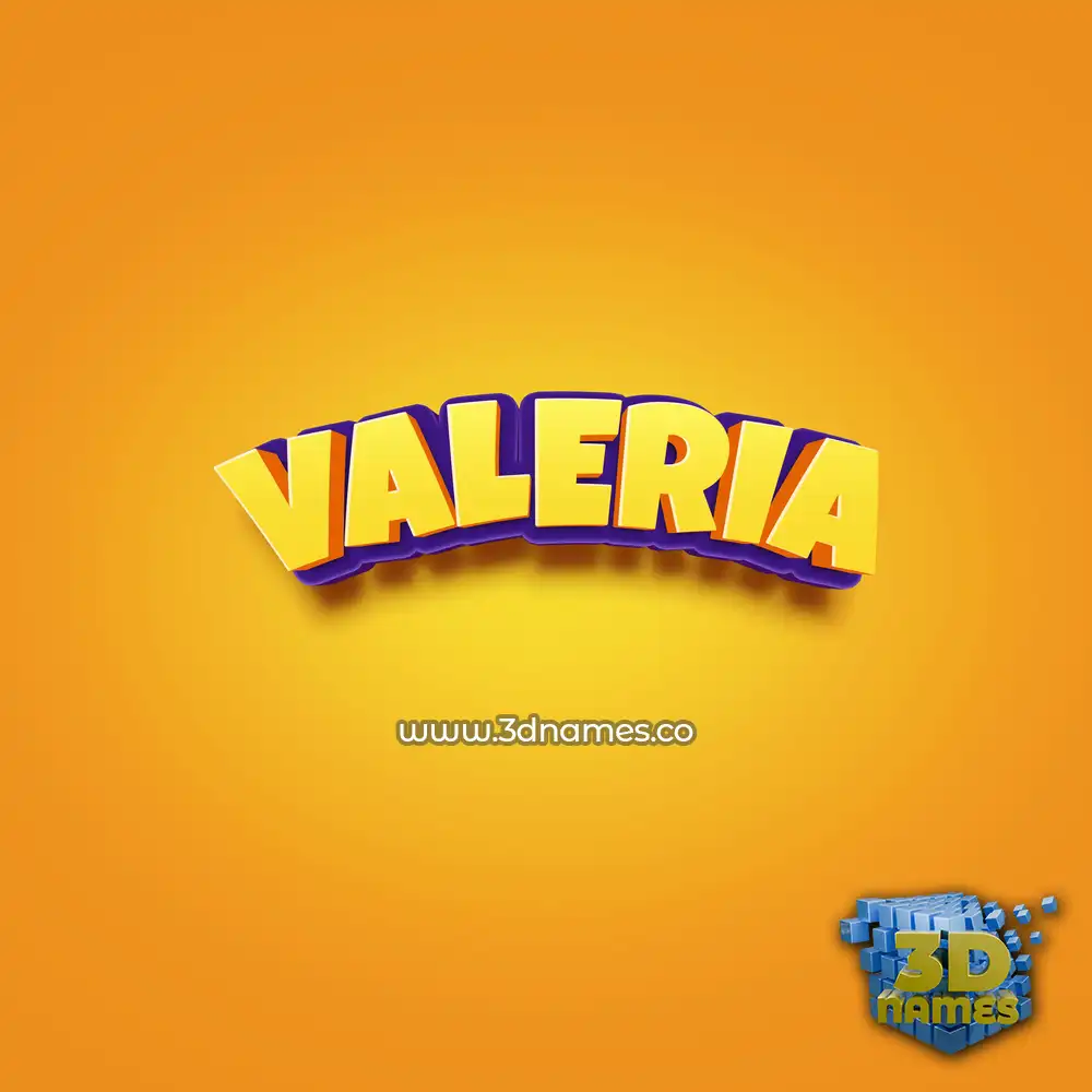 valeria in Orange Toon style - 3D name wallpaper
